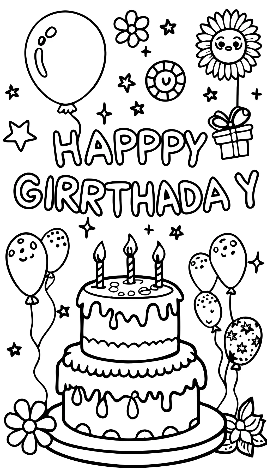 happy birthday grandma coloring pages